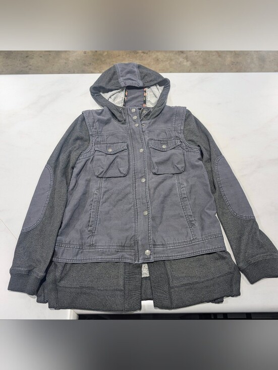 Free People Jackets & Blazers - Free People Utility Hooded Jacket - Charcoal Gray